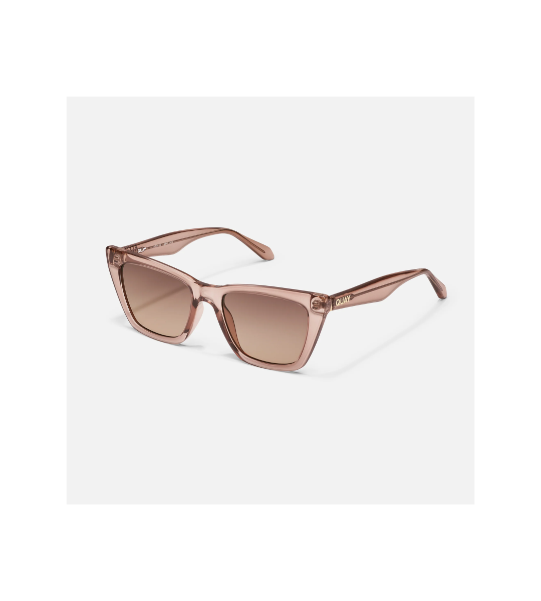 Cat-eye sunglasses with a gradient brown lens. quay call the shots doe dark fawn