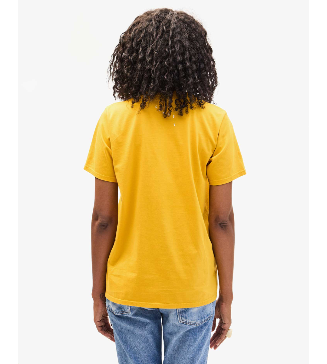 clare v gold tee ciao cotton yellow