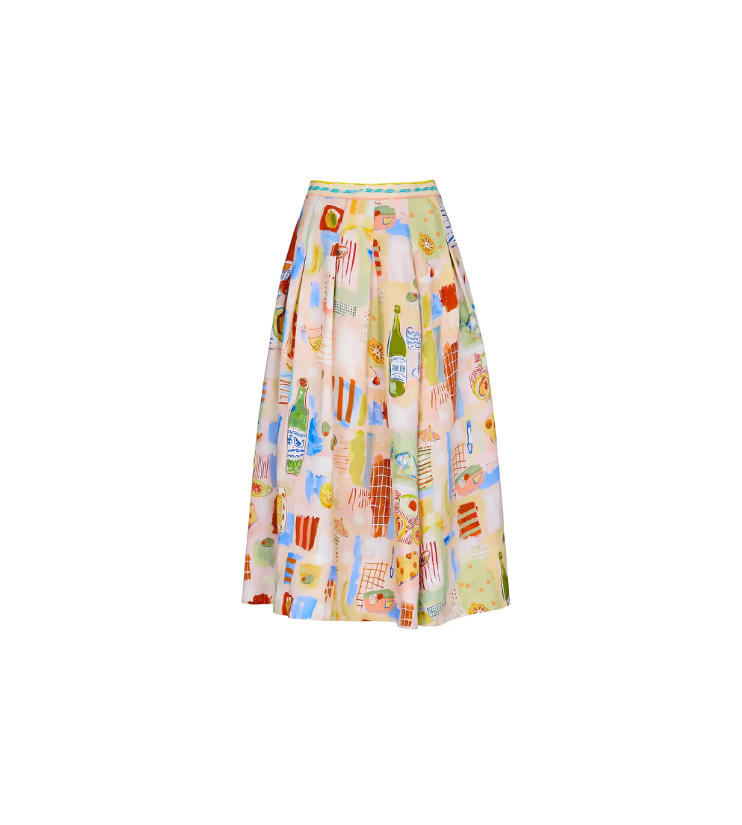 hunter bell printed pleated alexis midi skirt olive oil wine olives