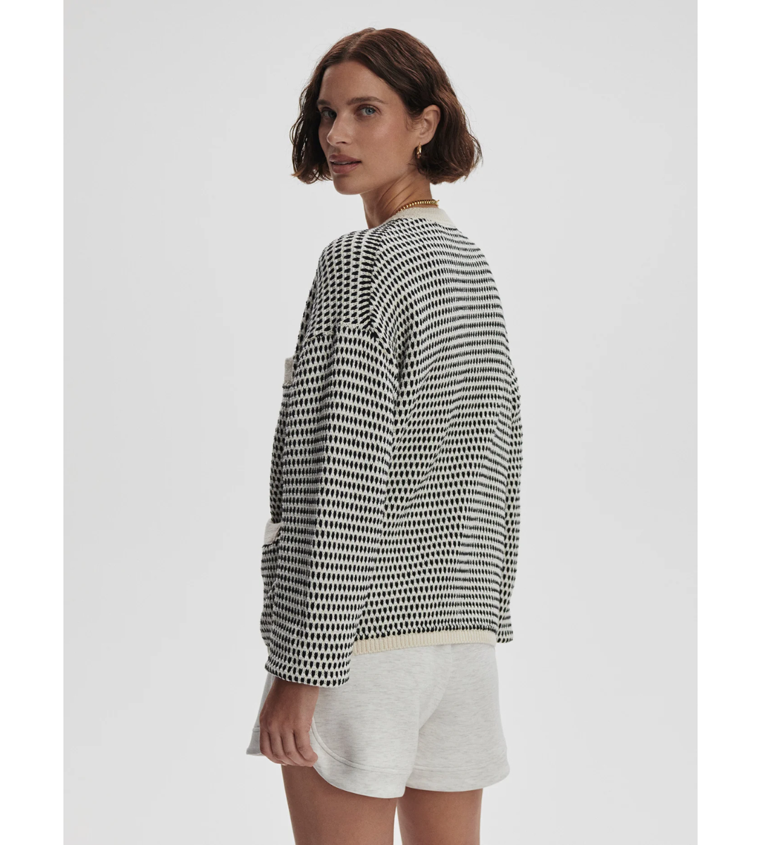 varley tidewell textured knit jacket birch