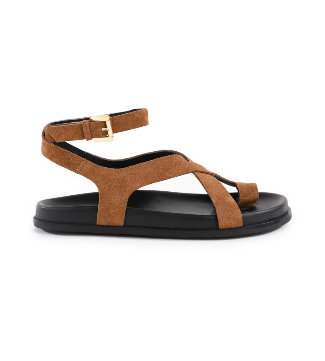 seychelles fritz sandal shoes tan suede black