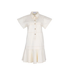 hunter bell cream ivory addison dress mini contrast trim