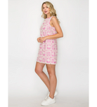 a-line tie back open back sleeveless mini dress white pink embroidered crochet