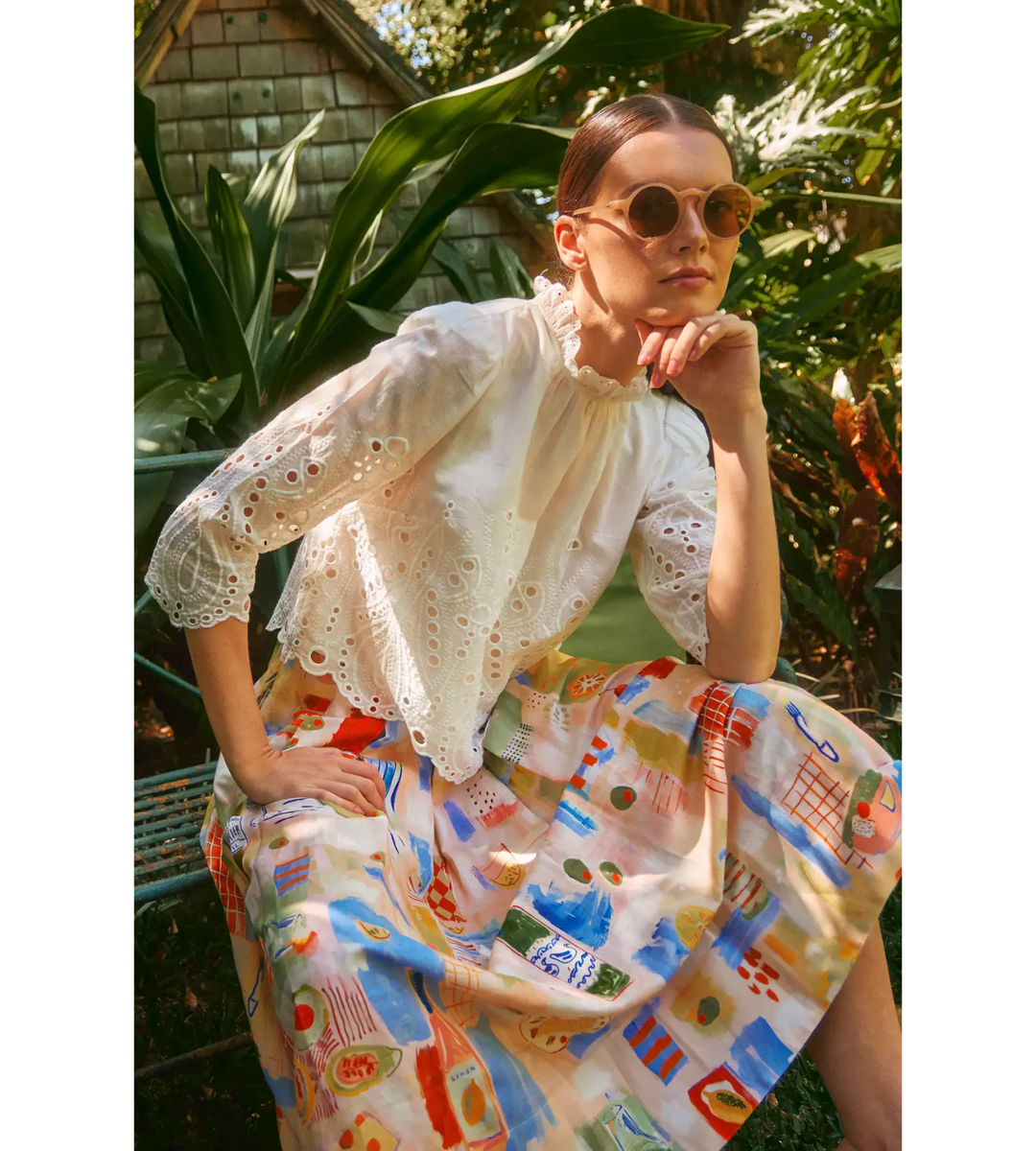 hunter bell printed pleated alexis midi skirt olive oil wine olives