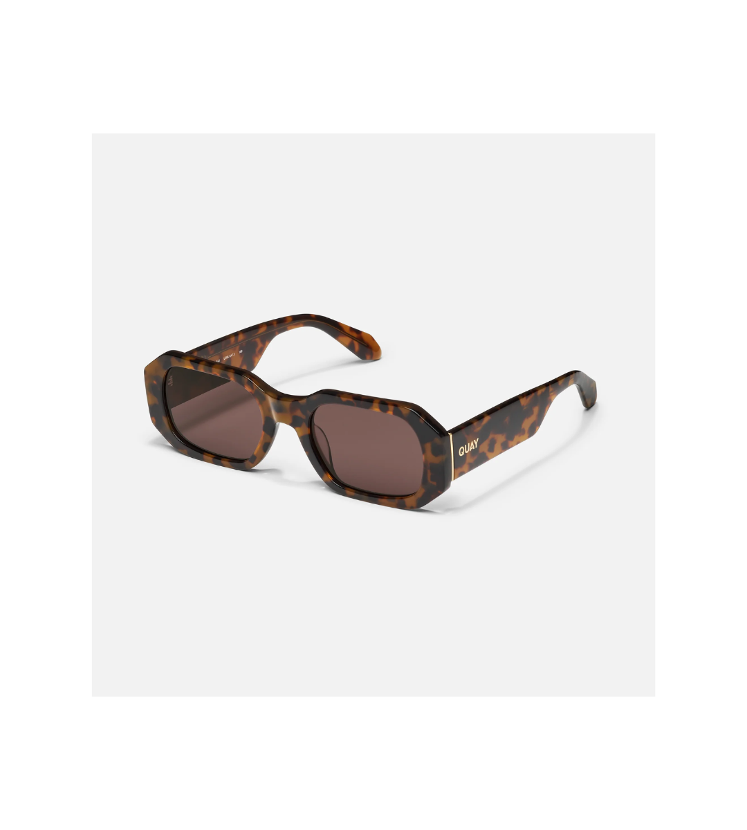 quay hyped up chocolate tortoise with brown lenses, square sunglasses