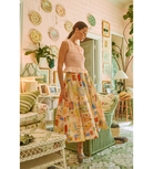 hunter bell printed pleated alexis midi skirt olive oil wine olives