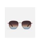 quay big time chocolate brown blue. round gradient sunglasses
