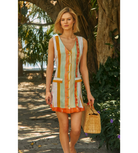 hunter bell suni dress multi color striped mini dress vest dress v-neckline