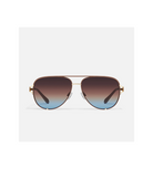 Aviator sunglasses with gradient lenses,. quay high key twist chocolate with brown blue lenses.