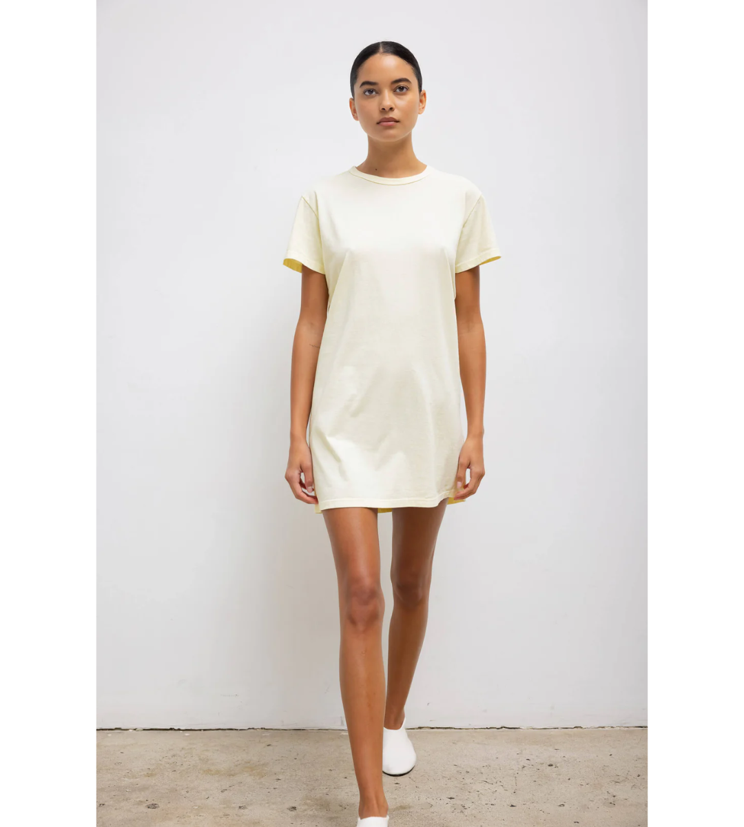 leset margo mini t-shirt dress butter yellow