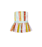 hunter bell vera top striped strapless peplum top