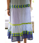 midi dress sleeveless blue green flowy