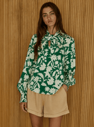 Green Floral Top - Em's BoutiqueEm's Boutique