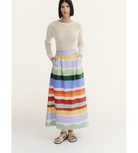 de loreta flecos skirt stripe midi zip closure