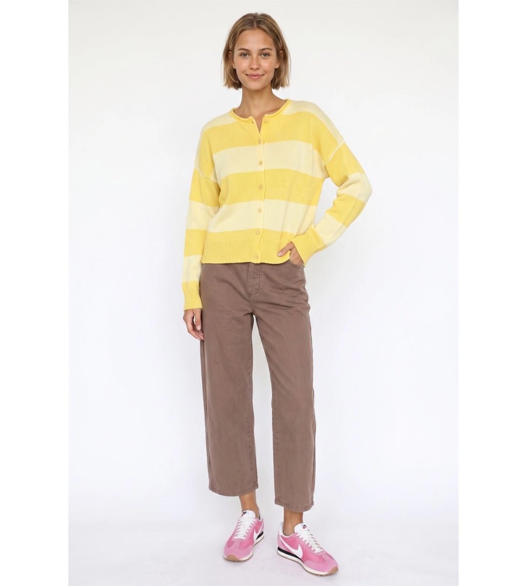 Wide Stripe Cardigan - Em's BoutiqueEm's Boutique